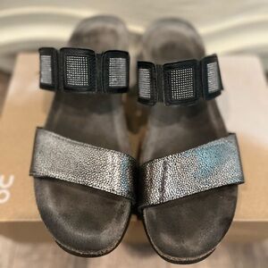 Naot Ashley Two-Strap Low Wedge Sandal Size 7.5